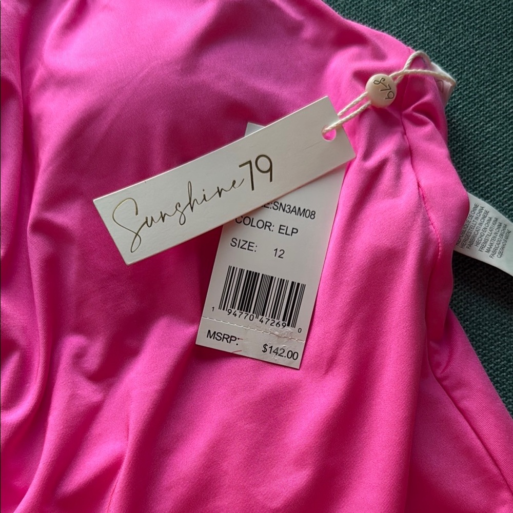 Sunshine 79 Women's Standard High Neck One Piece Swimsuit in Pink - Picture 3 of 6